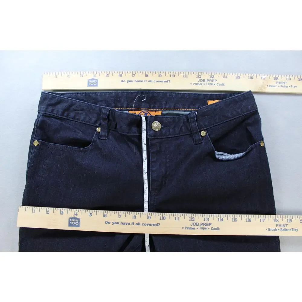 Tory Burch Super Skinny Jean Leggings Women's 31 Dark Wash Gold Hardware